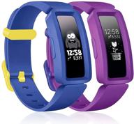 veezoom fitbit ace 2 bands for kids 6+: waterproof silicone bracelets for fitbit inspire hr & ace 2 - colorful sport wristbands! logo