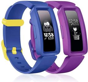 img 4 attached to Veezoom Fitbit Ace 2 Bands for Kids 6+: Waterproof Silicone Bracelets for Fitbit Inspire HR & Ace 2 - Colorful Sport Wristbands!