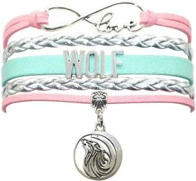 img 4 attached to Infinity Love Wolf Bracelet - Leather Wolf Jewelry Gifts for Women, Girls, Men, Boys - Popular Gifts for Wolf Lovers