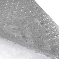 🛁 yimobra original non slip bath mats for tub with suction cups, drain holes bathtub shower mat, machine washable, 27.6 x 16.5 inches, clear gray logo