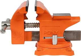 img 3 attached to 🧡 Pony Tools 24545: Versatile 4-1/2in. Light Duty Bench Vise with Swivel Base in Vibrant Orange.