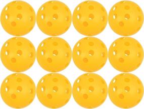 img 4 attached to 🎾 Pickleballs – Hollow Plastic Baseballs for T-Ball Sports (12 Pack, Yellow, 2.7 inches)