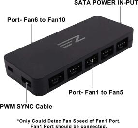 img 1 attached to 🔌 EZDIY-FAB 10-портовый шлейф для вентиляторов PWM с разветвителем для вентиляторов 4-контактных и 3-контактных, использование одного заголовка материнской платы