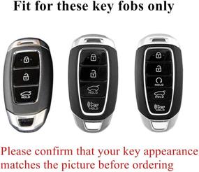 img 3 attached to Mofei Key Fob Cover TPU Case Shell Holder Protector With Key Chain For 2019 2020 2021 Hyundai Santa Fe Palisade Kona Elantra GT Veloster 3 4 Buttons Smart Keyless Remote Control (Red)