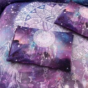 img 1 attached to 🌌 NTBED Galaxy Dream Catcher Comforter Set Queen Purple: Psychedelic Bohemian Mandala Quilt for Adult Girls – Starry Sky Bedding Collection (3-Piece)