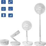 🌀 portable standing fan - battery operated & rechargeable usb fan | primevolve - adjustable height fan for camping, tent, and travel - white логотип