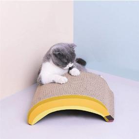 img 2 attached to 🍌 Fuerlun Banana Cardboard Cat Scratcher: Durable Indoor Cat Scratch Pad with Catnip and Swing Bed