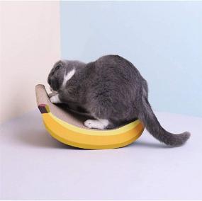 img 3 attached to 🍌 Fuerlun Banana Cardboard Cat Scratcher: Durable Indoor Cat Scratch Pad with Catnip and Swing Bed