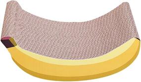 img 4 attached to 🍌 Fuerlun Banana Cardboard Cat Scratcher: Durable Indoor Cat Scratch Pad with Catnip and Swing Bed