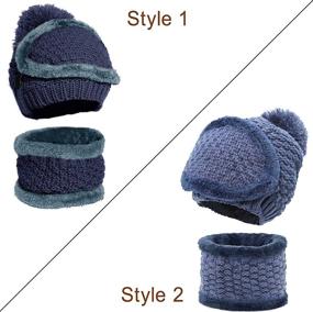 img 3 attached to 🧣 Winter Beanie Hat Scarf and Mask Set for Women: Cozy, Thick Warmth with Slouchy Knit and Fleece Lining - 3 Piece Ensemble