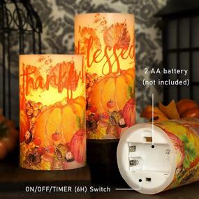 img 1 attached to 🍁 SILVERSTRO LED Flameless Candles with Remote - Autumn Harvest Maple Leaf Pumpkin Fake Candles, Set of 3