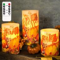 🍁 silverstro led flameless candles with remote - autumn harvest maple leaf pumpkin fake candles, set of 3 логотип