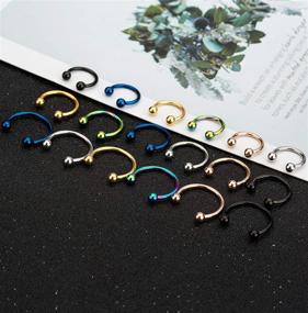 img 1 attached to 👃 YOVORO 18-30Pcs 16-18G Stainless Steel Septum Nose Rings Hoop Cartilage Tragus Piercing Jewelry