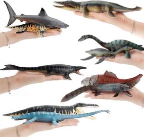 img 1 attached to 🦖 Set of 10 Prehistoric Marine Dinosaur Animal Model Figures - Ideal for Party Favors, Cake Toppers, Decorations & Collections - Perfect Toys for 5-8-Year-Old Boys, Girls, Toddlers, and Kids