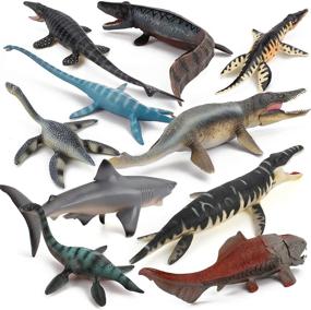 img 3 attached to 🦖 Set of 10 Prehistoric Marine Dinosaur Animal Model Figures - Ideal for Party Favors, Cake Toppers, Decorations & Collections - Perfect Toys for 5-8-Year-Old Boys, Girls, Toddlers, and Kids