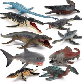 img 4 attached to 🦖 Set of 10 Prehistoric Marine Dinosaur Animal Model Figures - Ideal for Party Favors, Cake Toppers, Decorations & Collections - Perfect Toys for 5-8-Year-Old Boys, Girls, Toddlers, and Kids