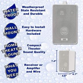 img 2 attached to Acoustic Audio by Goldwood 251W Indoor Outdoor 3 Way Speakers: Powerful 400 Watt White Pair for Unmatched Sound Experience