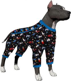 img 4 attached to 🐾 Enhanced Sun Protection for Pitbulls - LovinPet UV Shirt & Rash Guard with Space Astronauts Print - Lightweight, Full Coverage Puppy Pajamas