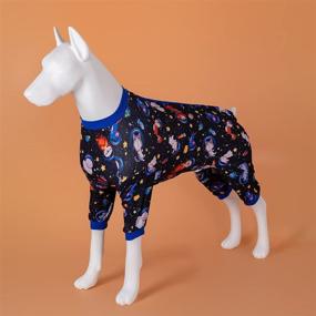 img 2 attached to 🐾 Enhanced Sun Protection for Pitbulls - LovinPet UV Shirt & Rash Guard with Space Astronauts Print - Lightweight, Full Coverage Puppy Pajamas