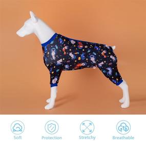 img 3 attached to 🐾 Enhanced Sun Protection for Pitbulls - LovinPet UV Shirt & Rash Guard with Space Astronauts Print - Lightweight, Full Coverage Puppy Pajamas