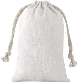 img 4 attached to 🎁 SumDirect 20Pcs Cotton Muslin Bags: Reusable Drawstring Gift and Packing Pouches for Weddings, Parties, Birthdays (3.9x5.9inch)