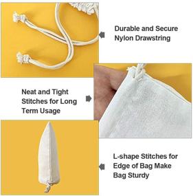 img 2 attached to 🎁 SumDirect 20Pcs Cotton Muslin Bags: Reusable Drawstring Gift and Packing Pouches for Weddings, Parties, Birthdays (3.9x5.9inch)