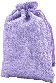 img 1 attached to 🎁 Sansam 50pcs 7.0x9.0cm/2.8''x3.6'' Light Purple Hemp Bags - Jewelry Pouches, Wedding Favors, Gift Bags