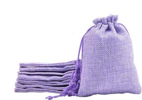 img 2 attached to 🎁 Sansam 50pcs 7.0x9.0cm/2.8''x3.6'' Light Purple Hemp Bags - Jewelry Pouches, Wedding Favors, Gift Bags