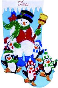 img 1 attached to 🎉 Tobin Penguin Party Stocking Felt Applique Kit, 16-Inch Long: Bring Festive Fun Home with this Delightful DIY Craft!