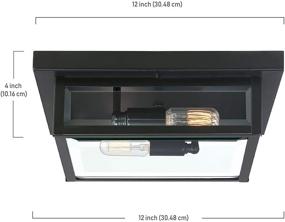 img 2 attached to 🏞️ Quoizel WVR1612EK Westover Modern Industrial Outdoor Flush Mount Ceiling Lighting - 2-Light, 120 Watts, Earth Black (4"H x 12"W) - Stylish and Durable Outdoor Lighting Solution