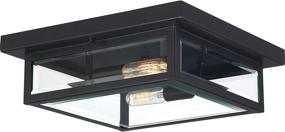 img 4 attached to 🏞️ Quoizel WVR1612EK Westover Modern Industrial Outdoor Flush Mount Ceiling Lighting - 2-Light, 120 Watts, Earth Black (4"H x 12"W) - Stylish and Durable Outdoor Lighting Solution