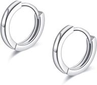 8mm sterling silver huggie hoop 💎 sleeper earrings for cartilage piercing (tiny hoop earrings) logo