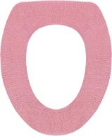 🚽 soft &amp; warm toilet seat covers – comfy bathroom seat pad for cold winter, washable elastic cloth seat cushion (pink) logo