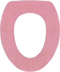 img 4 attached to 🚽 Soft &amp; Warm Toilet Seat Covers – Comfy Bathroom Seat Pad for Cold Winter, Washable Elastic Cloth Seat Cushion (Pink)