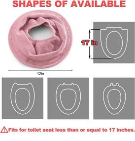 img 2 attached to 🚽 Soft &amp; Warm Toilet Seat Covers – Comfy Bathroom Seat Pad for Cold Winter, Washable Elastic Cloth Seat Cushion (Pink)