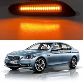 img 3 attached to 🚗 Enhance Your BMW's Safety with Smoke LED Side Marker Turn Signal Lights - Perfect Replacement for E46, E60, E82, E83, E88, E90, E91, E92, E93, X1, X3, 325i, 328i, 335i, 525i, 528xi, 530xi, and More - Driver & Passenger Side Turn Signal Lamp Assembly