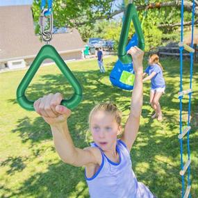 img 3 attached to 🐒 Dolibest Monkey Bars Swing Trapeze Bar Set for Kids - Playground Monkey Bars with Rings Swing Sets for Backyard - Ninja Course Playset for Kids Outside Play - Monkey Bars (2Pcs)