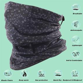 img 3 attached to 🧣 KEEPRONE Adjustable Drawstring Neck Gaiters - Double-Layer Face Masks for Unisex Neck Cover