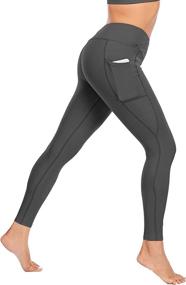 img 2 attached to Miss Adola Women's High Waisted Yoga Pants with Pockets: Tummy Control Non-See Through Leggings