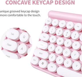 img 2 attached to 🎀 2.4G Wireless Retro Circular Floating Keycap Keyboard and Mouse Combo - Ideal for PC, Windows, Laptop (Pink)