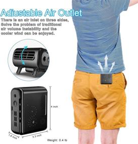 img 2 attached to 🔋 Rechargeable Portable Waist Clip-on Fan with 5000mAh Battery, Necklace Design, 3 Speeds, USB Hand-Free Belt Fan for Outdoor Work, Climb, Hike, Camp, Cycle, Fish