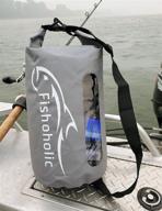 fishoholic waterproof dry bag - ultimate gear bags with fail-safe snaps - unmatched durability for kayaking, boating, fishing, hiking, camping, paddleboarding & tailgating logo