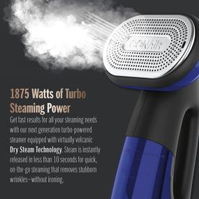 img 2 attached to 👕 Conair Turbo ExtremeSteam 1875W Handheld Fabric Garment Steamer and Iron - 2-in-1, Black/Blue, One Size