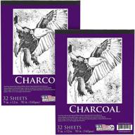 us art supply premium heavy-weight charcoal paper pad, 9 in. x 12 in., 160gsm, 32 sheets - pack of 2 (90 pound) logo