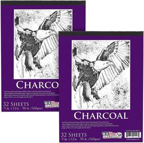 img 4 attached to US Art Supply Premium Heavy-Weight Charcoal Paper Pad, 9 in. x 12 in., 160gsm, 32 Sheets - Pack of 2 (90 Pound)