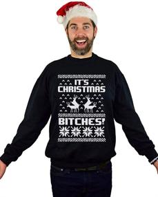img 1 attached to TeeStars Christmas Sweater Sleeve T Shirt Outdoor Recreation for Climbing