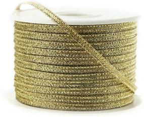 img 1 attached to 🎀 Nylon Taffeta Metallic Ribbon - 100 Yards, 1/8-inch Width - Gold: Superior Quality and Sparkling Elegance!