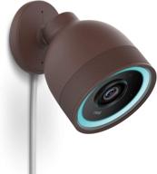 🏠 enhance home security with elago google nest cam iq outdoor cover (dark brown) - infrared led visible, microphone/speaker holes, camouflage design, easy install, all-weather protection, ventilation logo