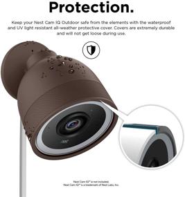 img 2 attached to 🏠 Enhance Home Security with elago Google Nest Cam IQ Outdoor Cover (Dark Brown) - Infrared LED Visible, Microphone/Speaker Holes, Camouflage Design, Easy Install, All-Weather Protection, Ventilation