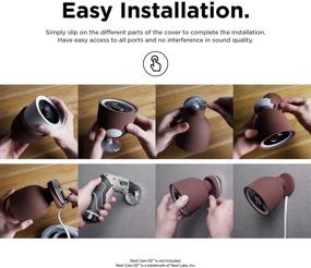 img 1 attached to 🏠 Enhance Home Security with elago Google Nest Cam IQ Outdoor Cover (Dark Brown) - Infrared LED Visible, Microphone/Speaker Holes, Camouflage Design, Easy Install, All-Weather Protection, Ventilation